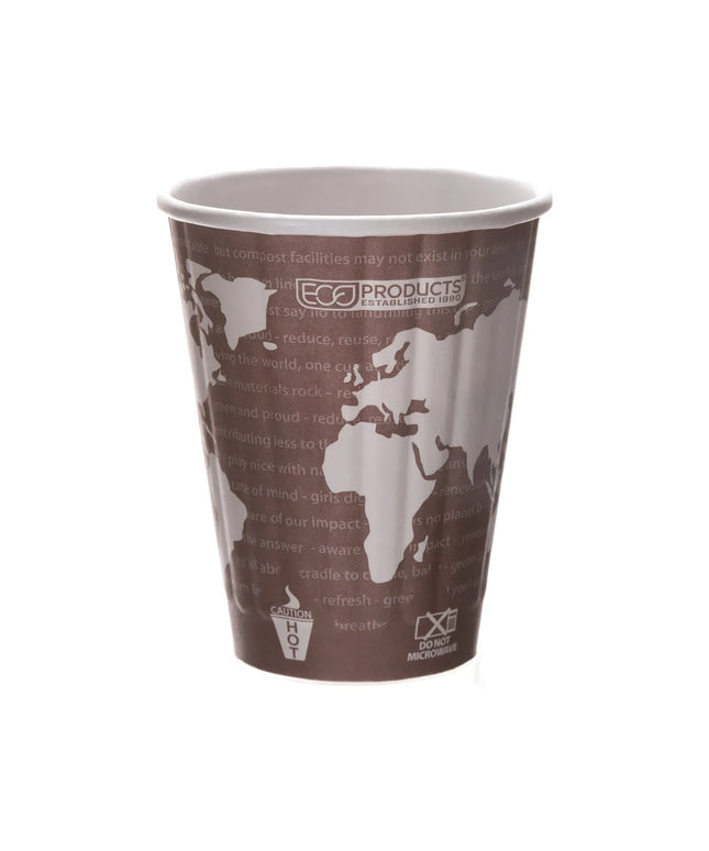 Ly Nóng Cách Nhiệt Dùng Một Lần Eco Products EP-BNHC8-WD World Art™ 237 ml - PLA, In Hoa Văn