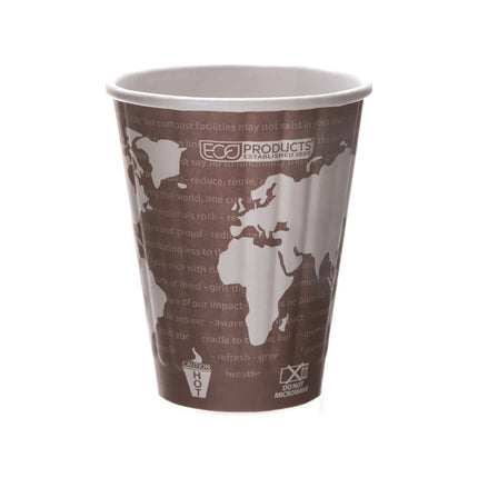Ly Nóng Cách Nhiệt Dùng Một Lần Eco Products EP-BNHC8-WD World Art™ 237 ml - PLA, In Hoa Văn