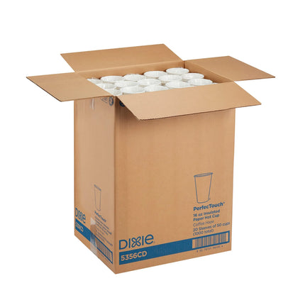 Ly Nóng Dùng Một Lần Dixie 5356CD PerfecTouch® 473 ml - Giấy, In Hoa Văn
