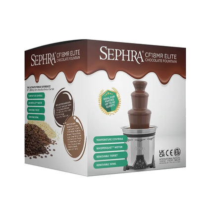 Máy Phun Chocolate Sephra 17311 48.3 cm Elite Bảng Điều Khiển, Cài Đặt Nhiệt & Bát Tháo Rời
