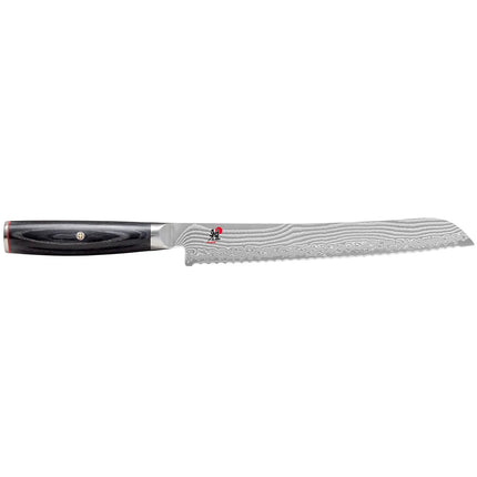 MIYABI | 5000 FC-D Bread Knife – 240 mm blade - serrated edge - FC61 steel - 48-layer Damascus - for crusty loaves & melons