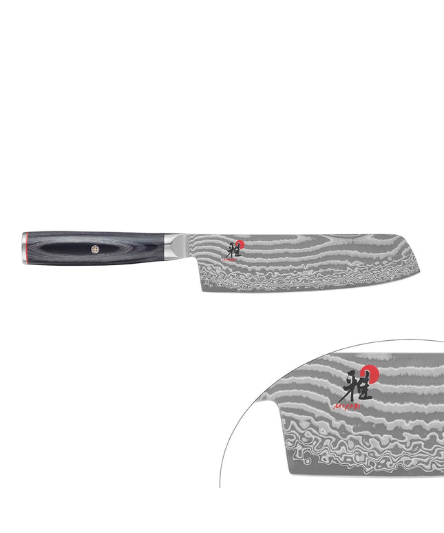MIYABI | 5000 FC-D Nakiri Vegetable Knife – 170 mm blade - FC61 steel - 48-layer Damascus - for veg & herbs