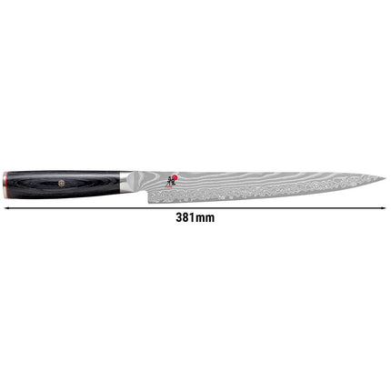 MIYABI | 5000 FC-D Sujihiki Slicing Knife – 240 mm blade - FC61 steel - 48-layer Damascus - precision meat & ham slicing