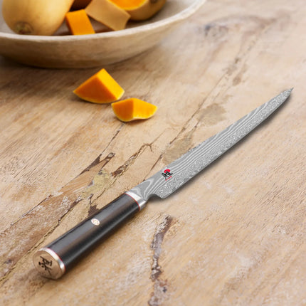 MIYABI | 5000 FC-D Sujihiki Slicing Knife – 240 mm blade - FC61 steel - 48-layer Damascus - precision meat & ham slicing