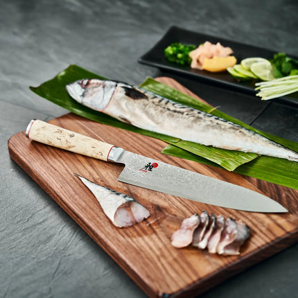 MIYABI | 5000 MCD Gyutoh Chef's Knife 200 mm – Masur Birch - Made in Japan - Flower-Damascus