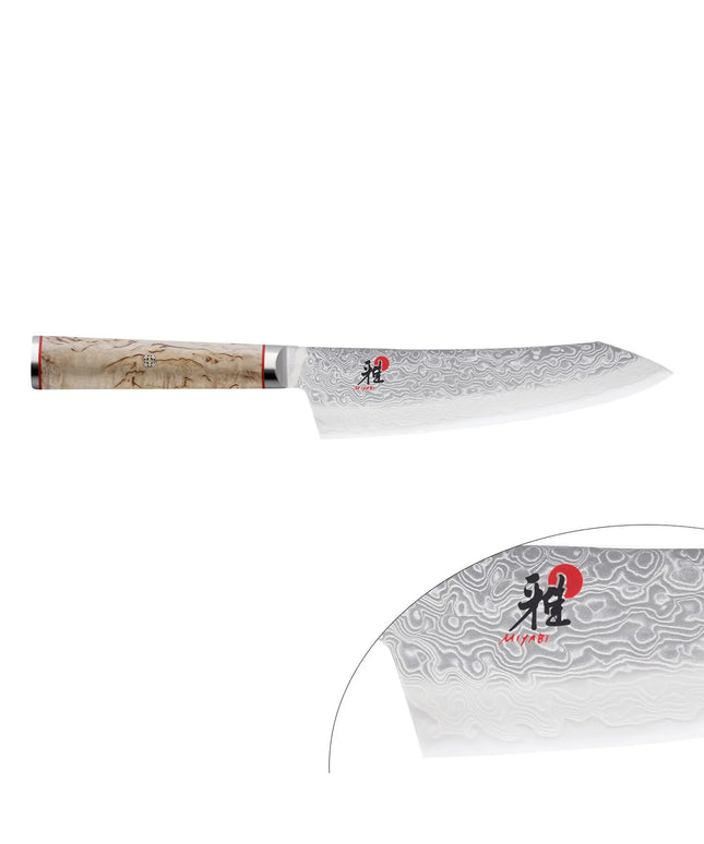 MIYABI | 5000 MCD Rocking Santoku 180 mm – Masur Birch - Made in Japan - Flower-Damascus