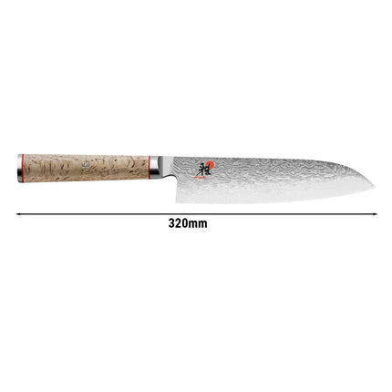 MIYABI | 5000 MCD Santoku Knife 180 mm – Masur Birch Handle - Made in Japan - Flower-Damascus
