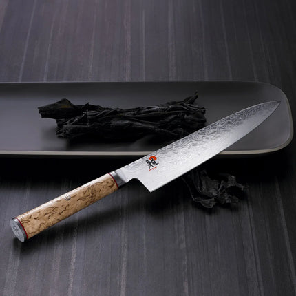 MIYABI | 5000 MCD Shotoh Paring Knife 90 mm – Masur Birch - Made in Japan - Flower-Damascus