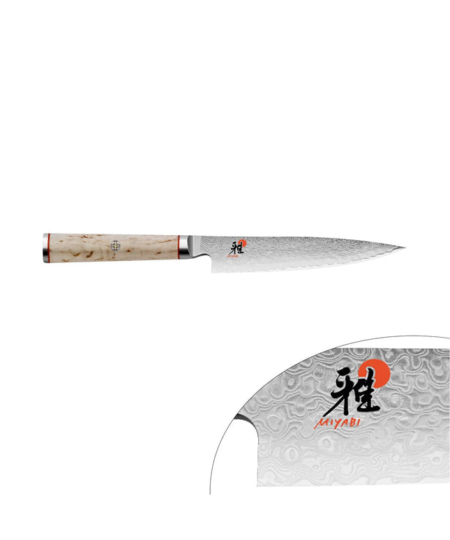 MIYABI | 5000 MCD Shotoh Utility/Paring Knife 130 mm – Masur Birch - Made in Japan - Flower-Damascus