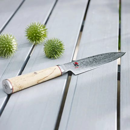 MIYABI | 5000 MCD Shotoh Utility/Paring Knife 130 mm – Masur Birch - Made in Japan - Flower-Damascus