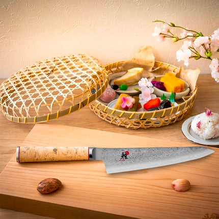 MIYABI | 5000 MCD Shotoh Utility/Paring Knife 140 mm – Masur Birch - Made in Japan - Flower-Damascus
