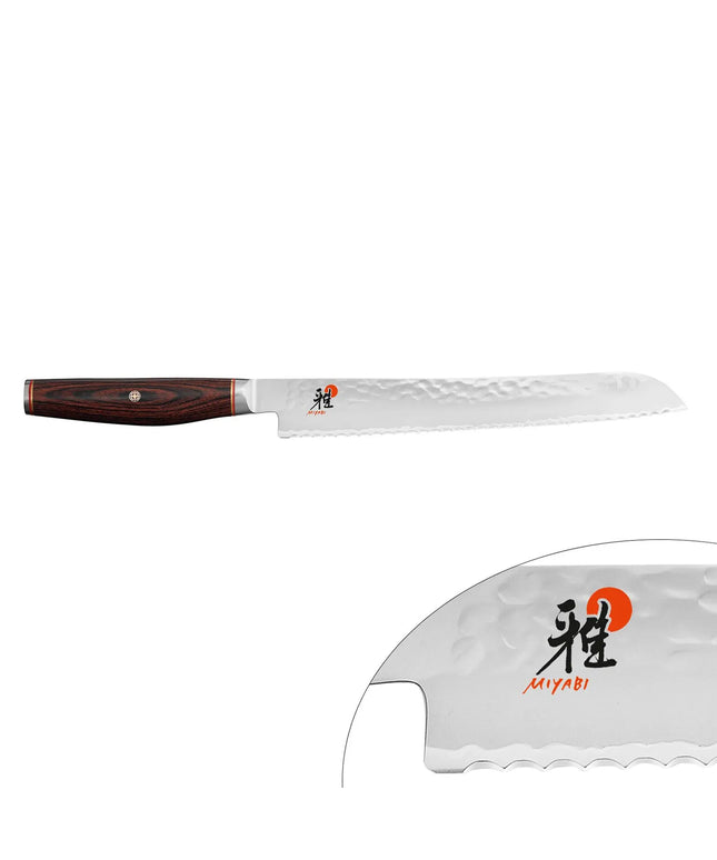 MIYABI | 6000 MCT Bread Knife 230 mm – Serrated Edge - Pakka Wood Handle - Made in Japan