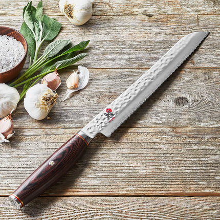 MIYABI | 6000 MCT Bread Knife 230 mm – Serrated Edge - Pakka Wood Handle - Made in Japan
