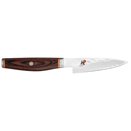 MIYABI | 6000 MCT Shotoh Fruit & Vegetable Knife 90 mm – Plain Edge - Pakka Wood Handle - Made in Japan