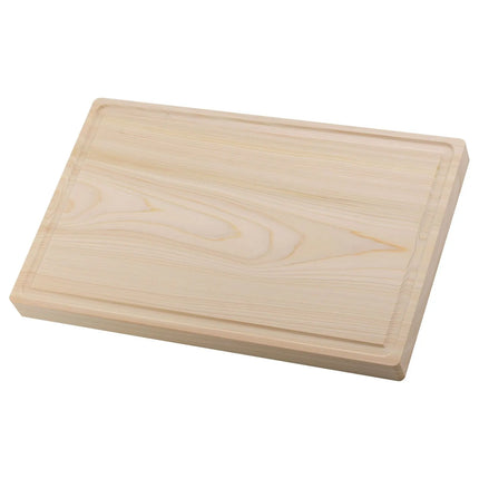 MIYABI | Hinoki Cypress Chopping Board – 350×200 mm - Juice Groove - Knife-Friendly - Brown
