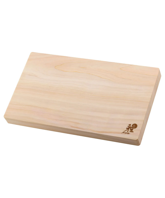 MIYABI | Hinoki Cypress Chopping Board – 400×250 mm - Juice Groove - Knife-Friendly - Brown