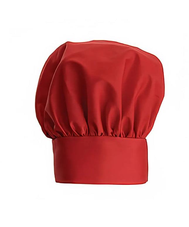Mũ Đầu Bếp Điều Chỉnh Winco CH-13RD Cao 33 cm Kèm Khóa Dán - Poly/Cotton, Màu Đỏ