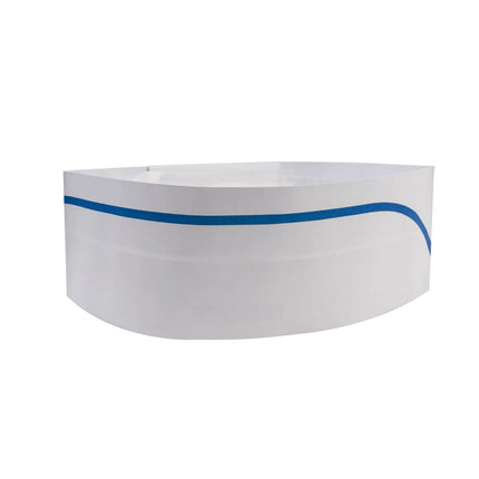 Mũ Lưỡi Trai Đầu Bếp Dùng Một Lần Rofson 100-B Bằng Giấy Màu Trắng Sọc Xanh Cao 22.9 cm