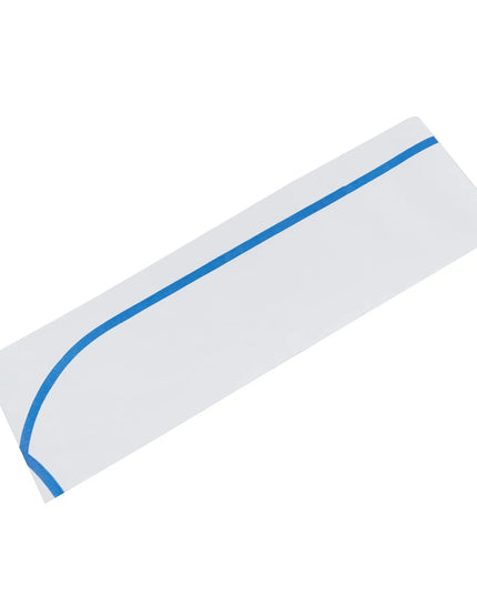 Mũ Lưỡi Trai Đầu Bếp Dùng Một Lần Rofson 100-B Bằng Giấy Màu Trắng Sọc Xanh Cao 22.9 cm