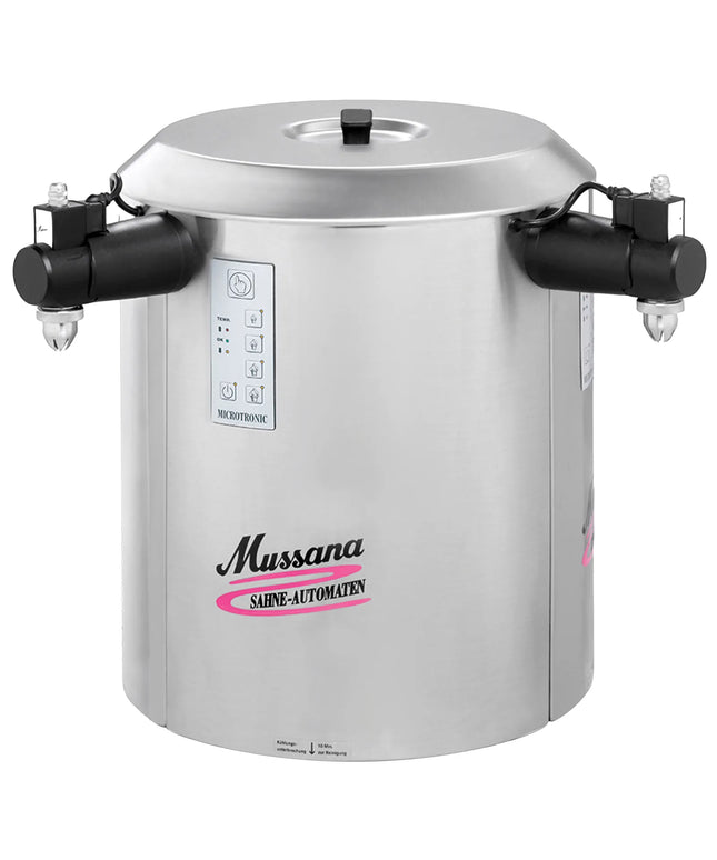 MUSSANA | Commercial DUO Whipped Cream Machine – Dual Tap - 2×6 L - Chilled - Bag-in-Box Ready