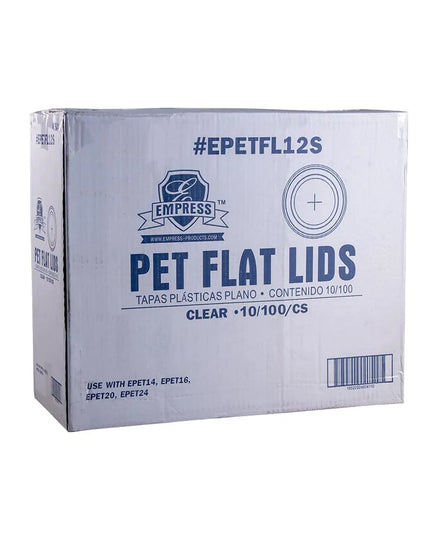 Nắp Phẳng Có Khe Cắm Ống Hút Cho Ly PET 355 ml Squat, 473 ml, 591 ml & 710 ml Empress EPETFL12S