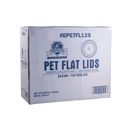 Nắp Phẳng Có Khe Cắm Ống Hút Cho Ly PET 355 ml Squat, 473 ml, 591 ml & 710 ml Empress EPETFL12S