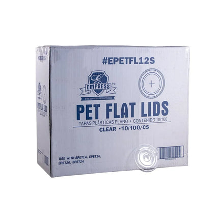 Nắp Phẳng Có Khe Cắm Ống Hút Cho Ly PET 355 ml Squat, 473 ml, 591 ml & 710 ml Empress EPETFL12S