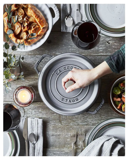 Nồi Cocotte Gang Tráng Men Staub 1003199 3.8 lít Xám Graphite
