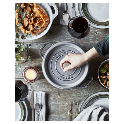 Nồi Cocotte Gang Tráng Men Staub 1003199 3.8 lít Xám Graphite