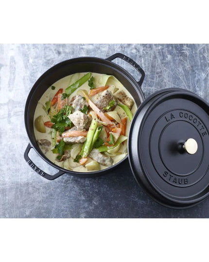 Nồi Cocotte Gang Tráng Men Staub 1003207 6.6 lít Bề Mặt Nhám Đen