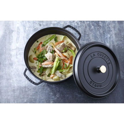 Nồi Cocotte Gang Tráng Men Staub 1003207 6.6 lít Bề Mặt Nhám Đen
