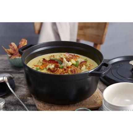Nồi Cocotte Gang Tráng Men Staub 1003207 6.6 lít Bề Mặt Nhám Đen