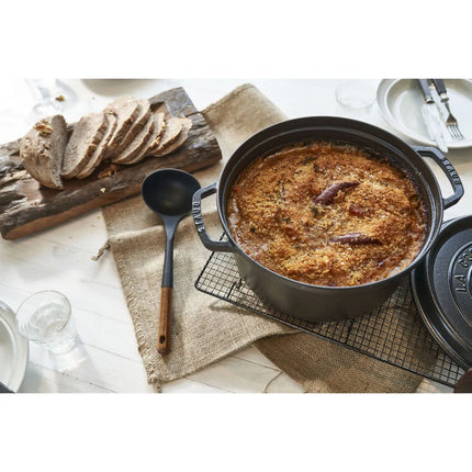 Nồi Cocotte Gang Tráng Men Staub 1003207 6.6 lít Bề Mặt Nhám Đen