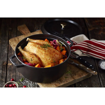 Nồi Cocotte Gang Tráng Men Staub 1003920 5.2 l Nắp Đậy, Đen Nhám