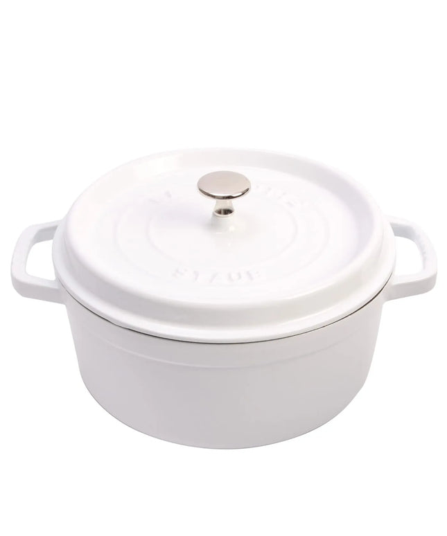 Nồi Cocotte Gang Tráng Men Staub 1004216 5.2 l Nắp Đậy, Trắng