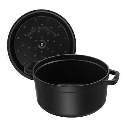 Nồi Cocotte Gang Tráng Men Staub 1004315 12.5 l Nắp Đậy, Đen Nhám