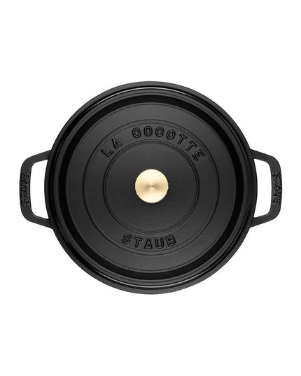 Nồi Cocotte Mini Staub 1004049 Gang Tráng Men Bề Mặt Nhám Đen 18.8 cm x 12.7 cm 710 ml