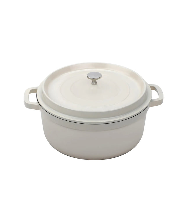 Nồi Dutch Oven Nhôm Tráng Gốm GET CA-006-AWH/BK/CC 6.1 lít Trắng Cổ Điển
