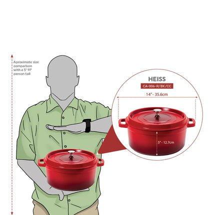 Nồi Dutch Oven Nhôm Tráng Gốm GET CA-006-GR/BK/CC 6.1 lít Màu Xám
