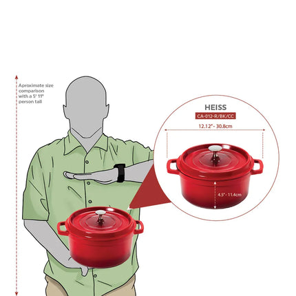Nồi Dutch Oven Nhôm Tráng Gốm GET CA-012-CB/BK/CC 4.3 lít Xanh Cobalt