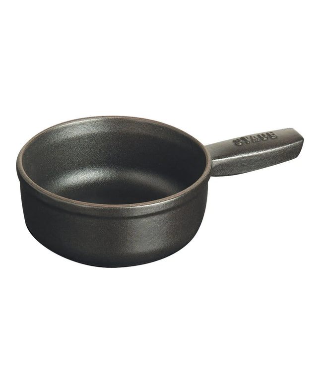 Nồi Fondue Phô Mai Staub 1004144 12 cm Gang Tráng Men Đen Nhám 355 ml