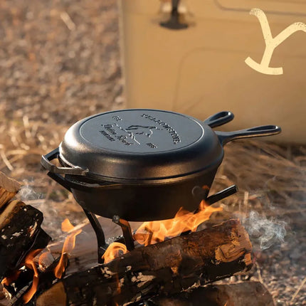 Nồi Gang Đúc Lodge LCCYW Combo Cooker 3 lít Yellowstone Màu Bronco