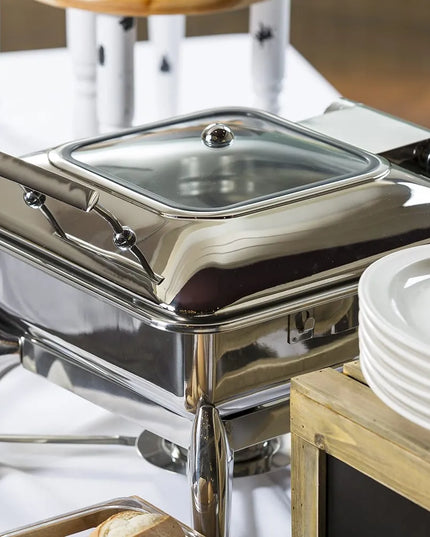 Nồi Hâm Nóng Buffet Tablecraft CW40176 Cỡ 2/3 Nắp Bản Lề & Đốt Cồn
