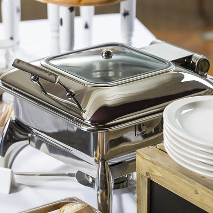 Nồi Hâm Nóng Buffet Tablecraft CW40176 Cỡ 2/3 Nắp Bản Lề & Đốt Cồn
