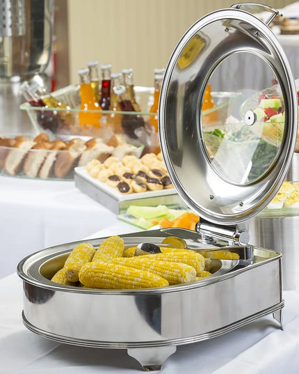Nồi Hâm Nóng Buffet Tròn Tablecraft CW40164 Nắp Bản Lề & Bếp Điện