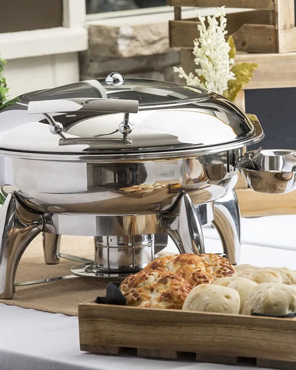 Nồi Hâm Nóng Buffet Tròn Tablecraft CW40177 Nắp Bản Lề & Đốt Cồn