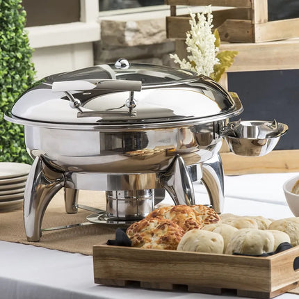 Nồi Hâm Nóng Buffet Tròn Tablecraft CW40177 Nắp Bản Lề & Đốt Cồn
