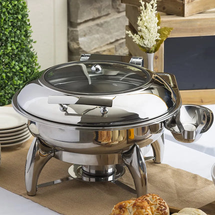 Nồi Hâm Nóng Buffet Tròn Tablecraft CW40177 Nắp Bản Lề & Đốt Cồn