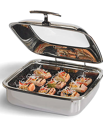 Nồi Hâm Nóng Buffet Vuông Vollrath 46134 Nắp Bản Lề & Bếp Từ