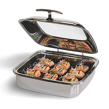 Nồi Hâm Nóng Buffet Vuông Vollrath 46134 Nắp Bản Lề & Bếp Từ